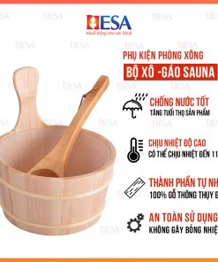 Bộ Đôi Xô Gỗ và Gáo Gỗ Múc Nước HESA