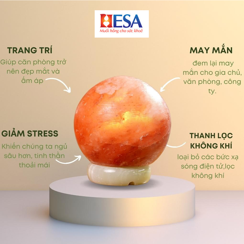 Đèn Đá Muối Hình Quả Cầu Himlaya - Ảnh 3