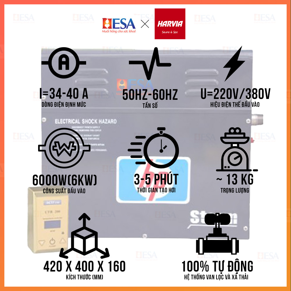 Máy Xông Hơi Khô Cho Phòng Xông Hơi Gia Đình HP Công Suất 6kW - Ảnh 4