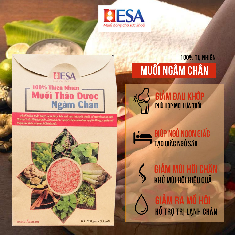 Muối Hồng Himalaya Thảo Dược Ngâm Chân Hesa - Ảnh 3
